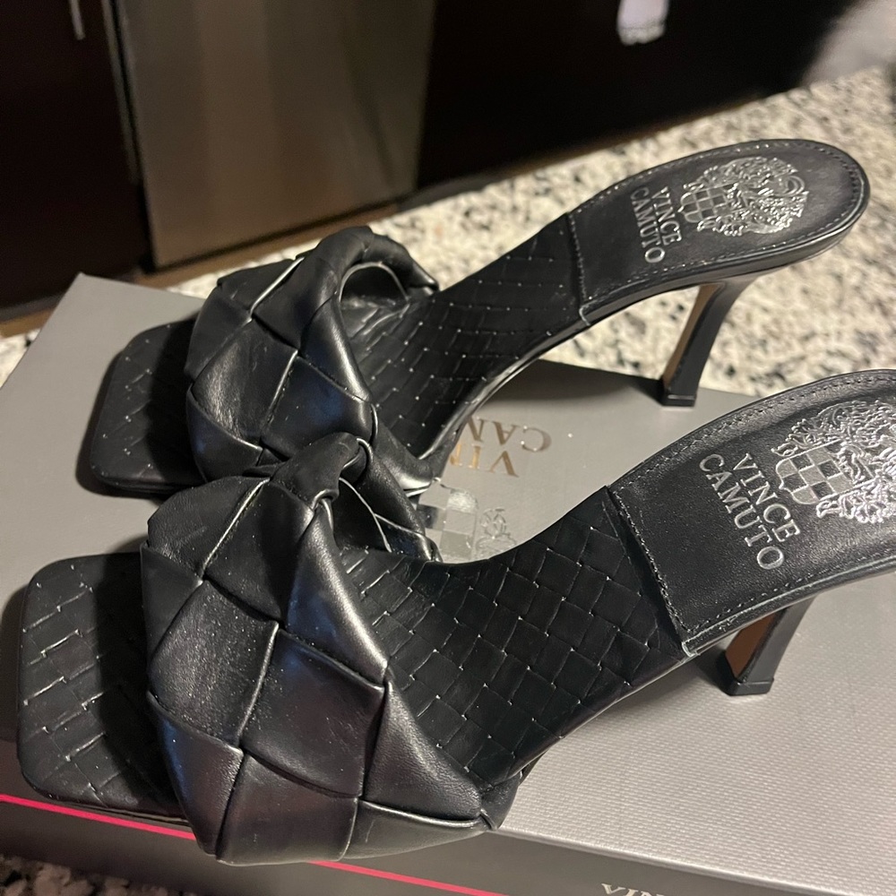 Vince Camuto Black Peep Toe Pumps